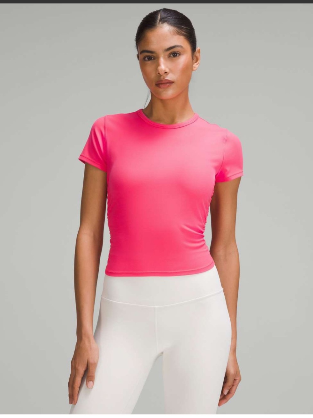 Lululemon All It Takes Short-Sleeve Shirt Nulu- Lip Gloss Sz 2